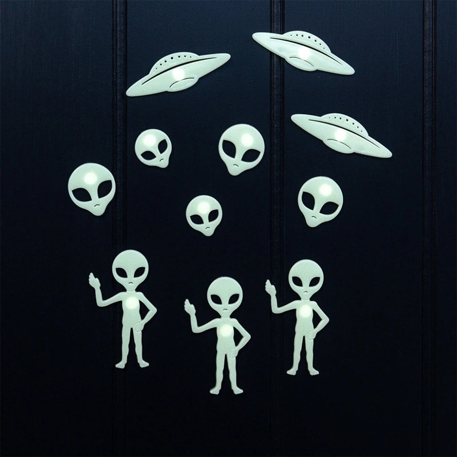 Rex London - Glow In The Dark Stick-On Shapes - Aliens - 31423