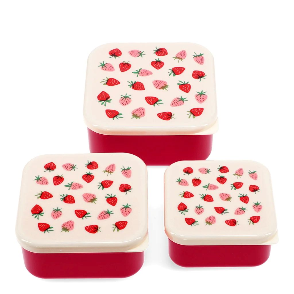 Rex London Snack Boxes (Set Of 3) - Little Strawberry - 31949