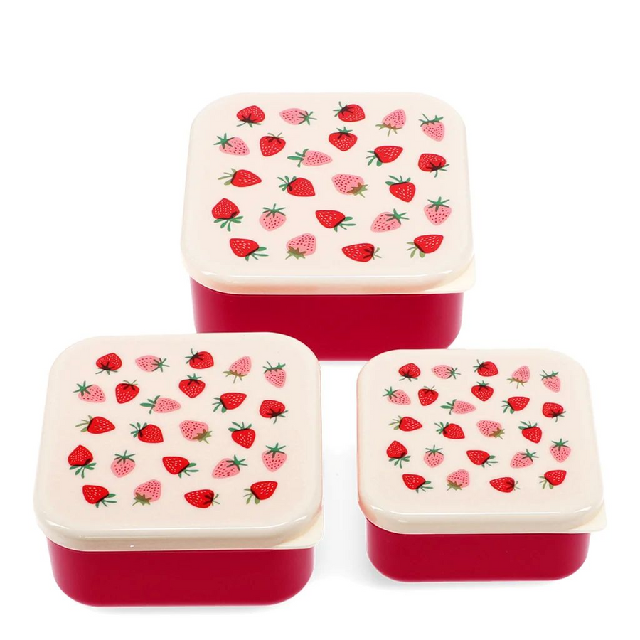 Rex London Snack Boxes (Set Of 3) - Little Strawberry - 31949