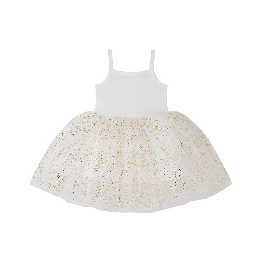 Bob and Blossom Sparkle Dress D48 White & Gold