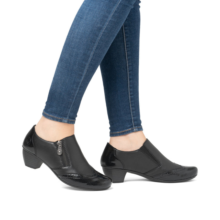 Rieker 41757-00 Womens Black Trouser Court Shoes