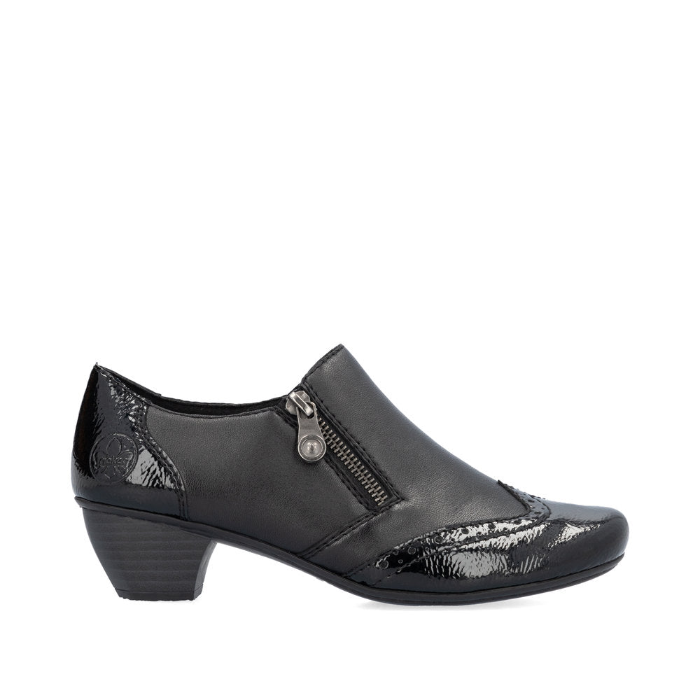 Rieker 41757-00 Womens Black Trouser Court Shoes