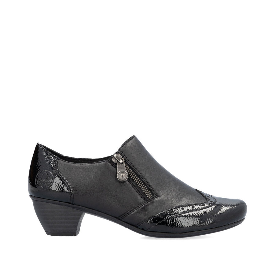 Rieker 41757-00 Womens Black Trouser Court Shoes
