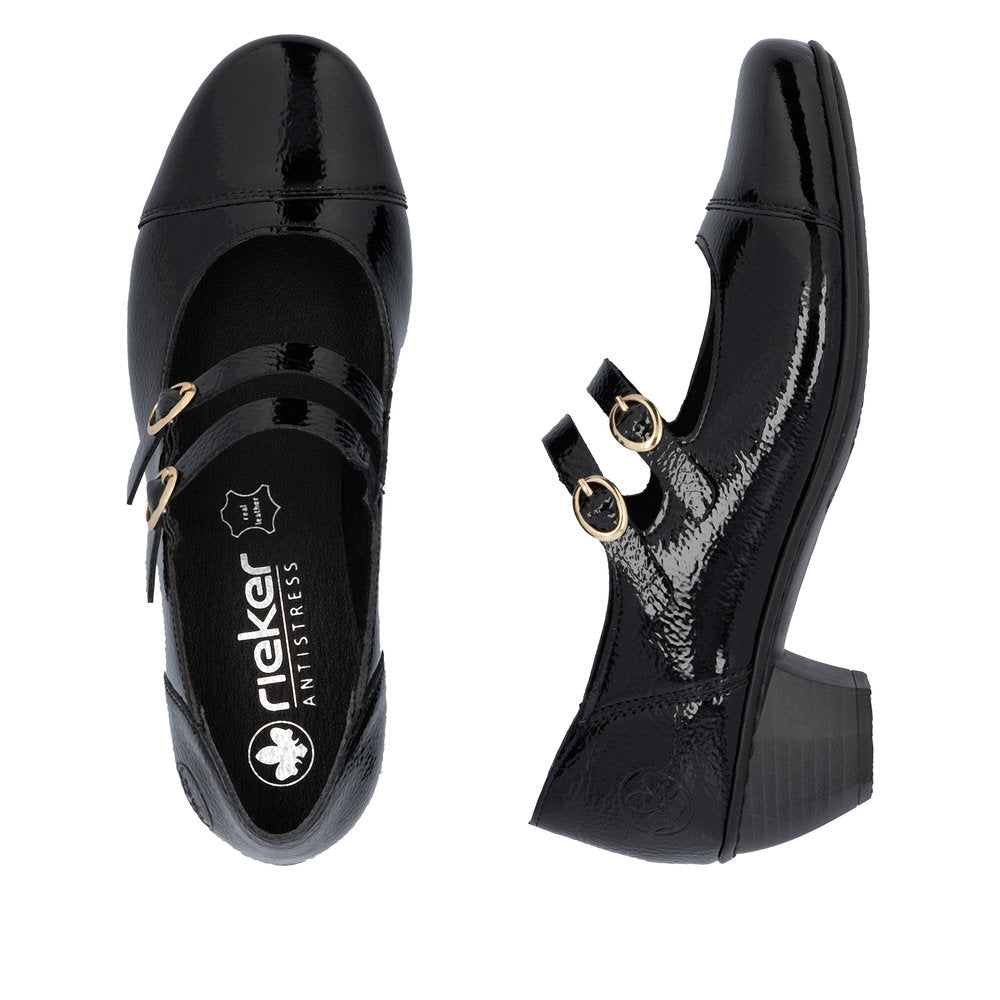 Rieker 41758-00 Womens Black Court Shoes