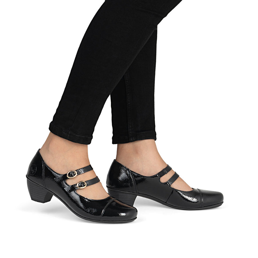Rieker 41758-00 Womens Black Court Shoes
