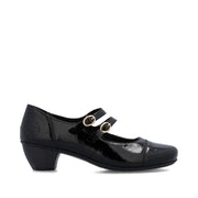 Rieker 41758-00 Womens Black Court Shoes