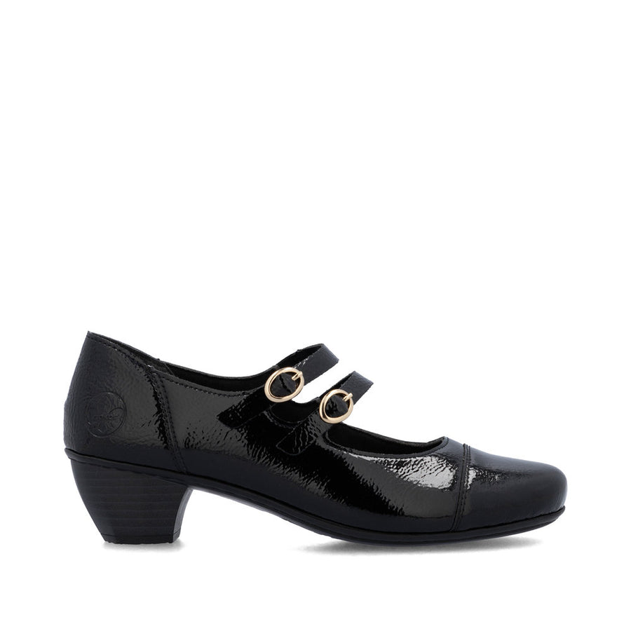 Rieker 41758-00 Womens Black Court Shoes