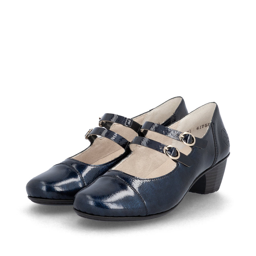 Rieker 41758-14 Womens Navy Court Shoes