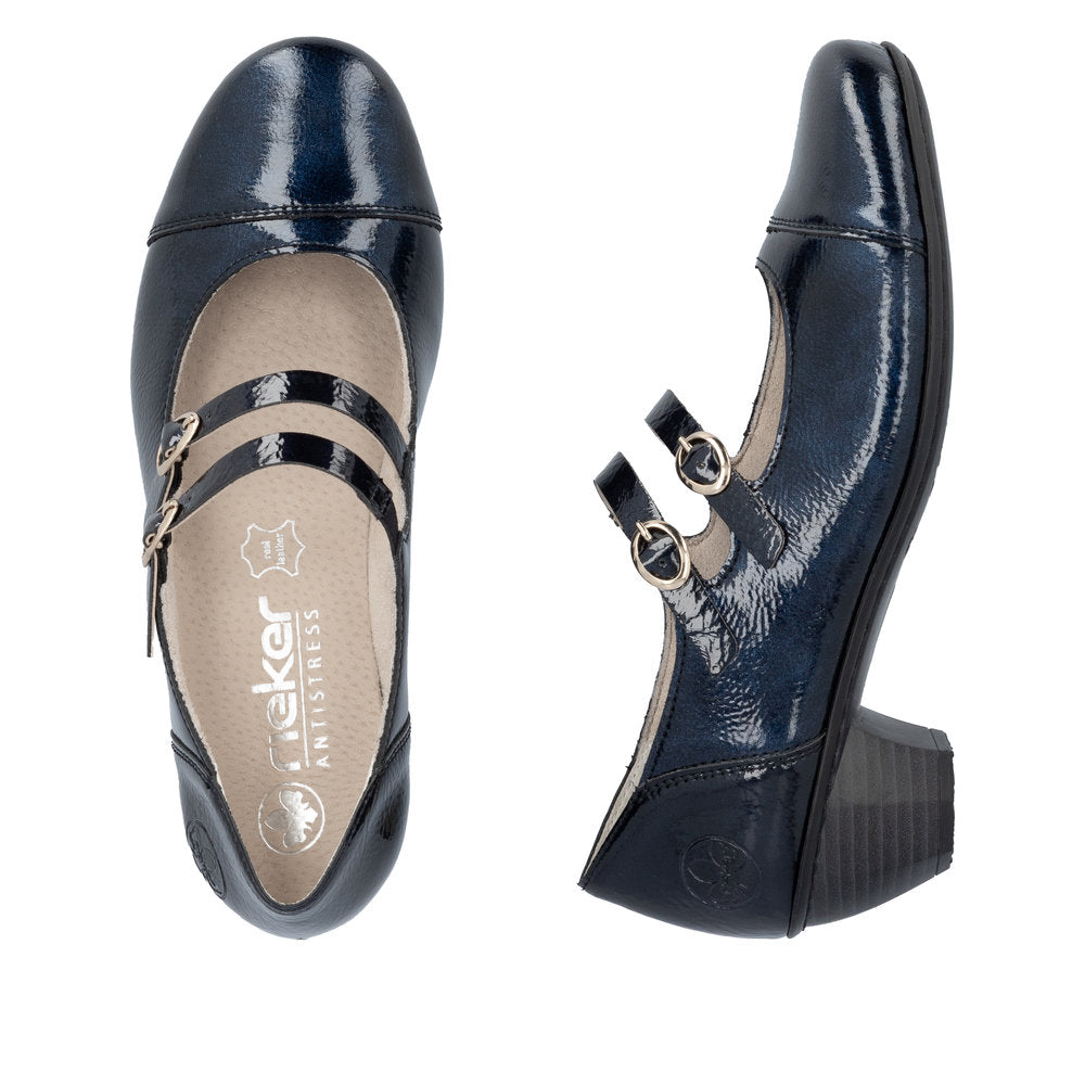 Rieker 41758-14 Womens Navy Court Shoes