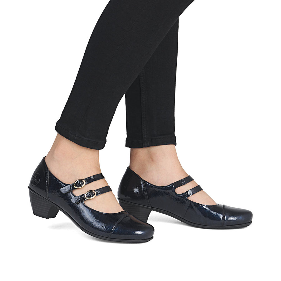 Rieker 41758-14 Womens Navy Court Shoes