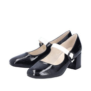 Rieker 44752-00 Womens Black Patent Mary Jane Court Shoes