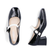 Rieker 44752-00 Womens Black Patent Mary Jane Court Shoes