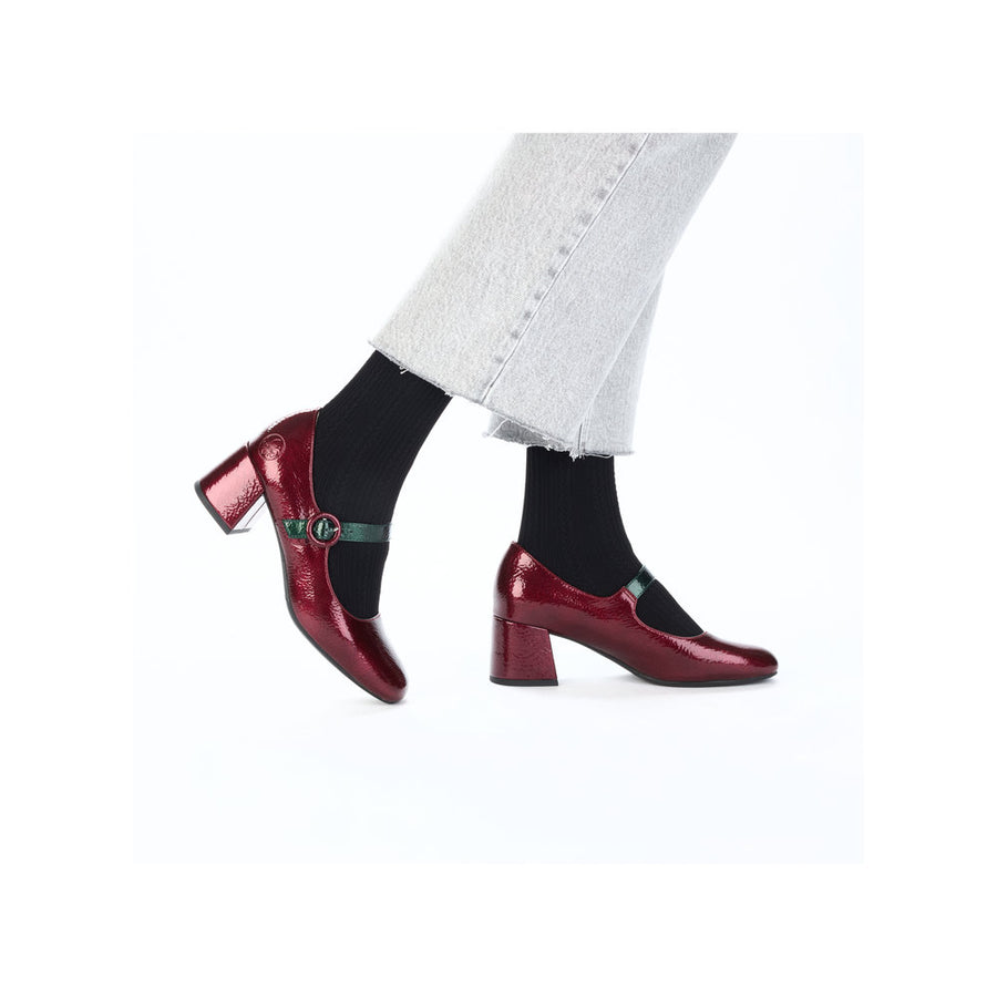 Rieker 44752-35 Womens Red Patent Mary Jane Court Shoes