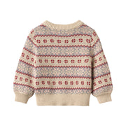 Wheat 4566-560-GOTS Jacquard Cardigan Vikki 3191 Offwhite