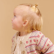 Wheat 4566-560-GOTS Jacquard Cardigan Vikki 3191 Offwhite