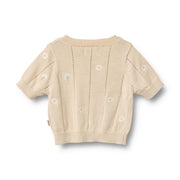 Wheat Knit Top S/S Malvina - 4570-560 9731 Sandshell White Flowers