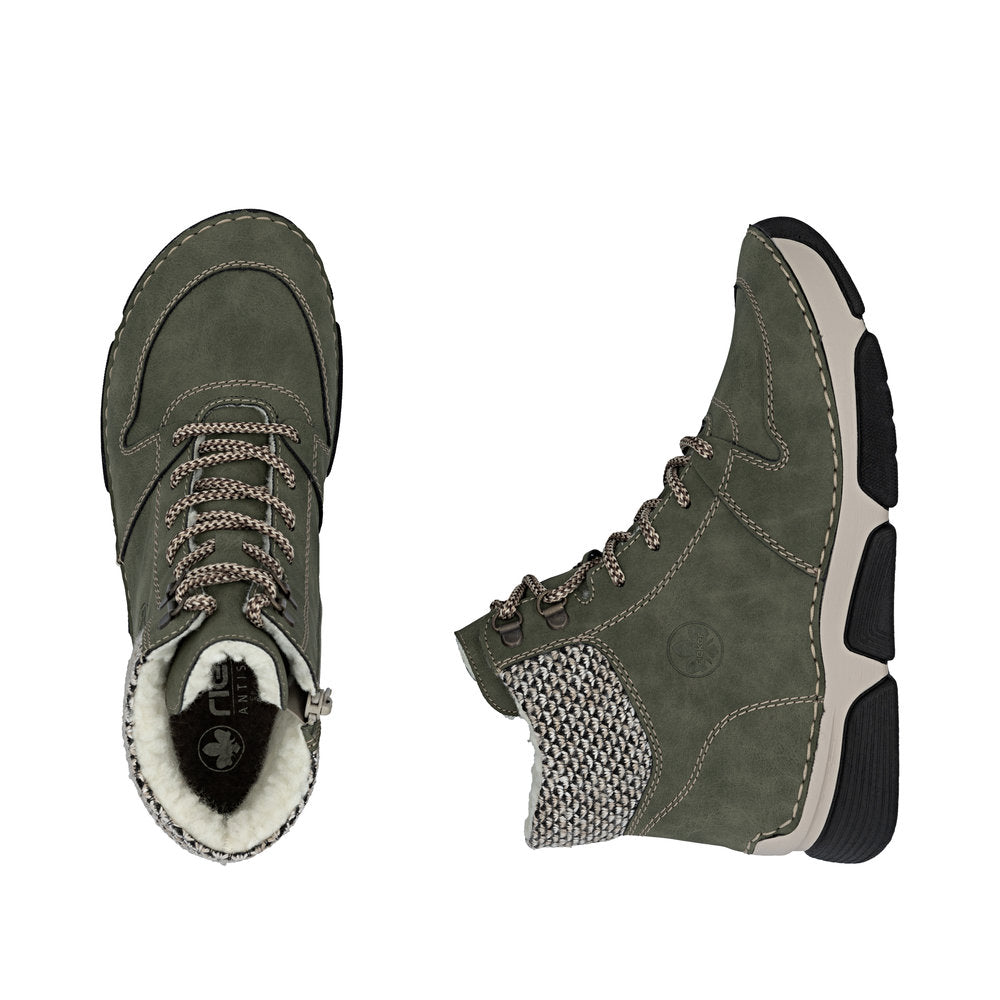Rieker 45955-54 Womens Green warm Lined Boots