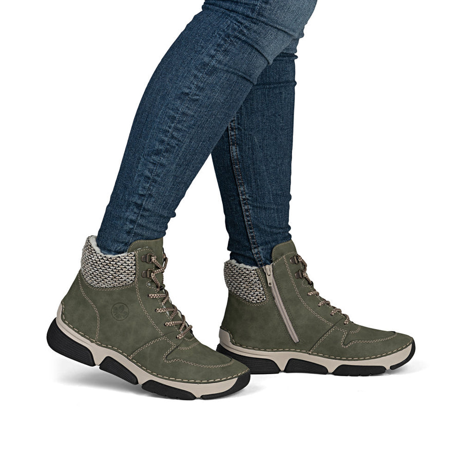 Rieker 45955-54 Womens Green warm Lined Boots