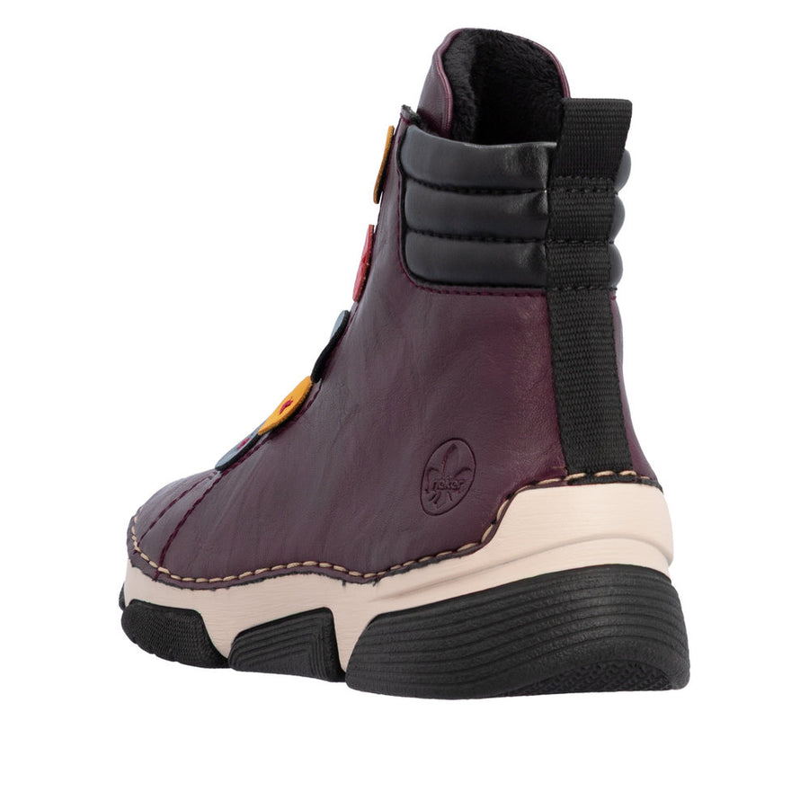 Rieker 45977-30 Burgundy Button Boots