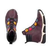 Rieker 45977-30 Burgundy Button Boots