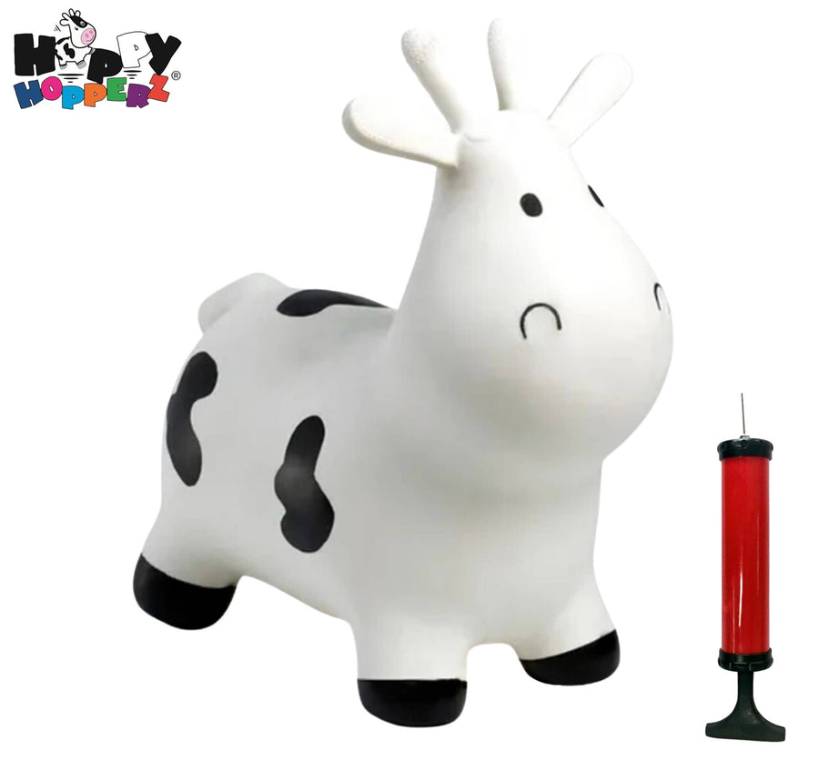 Happy Hopperz WHITE COW- Space Hopper For Little People