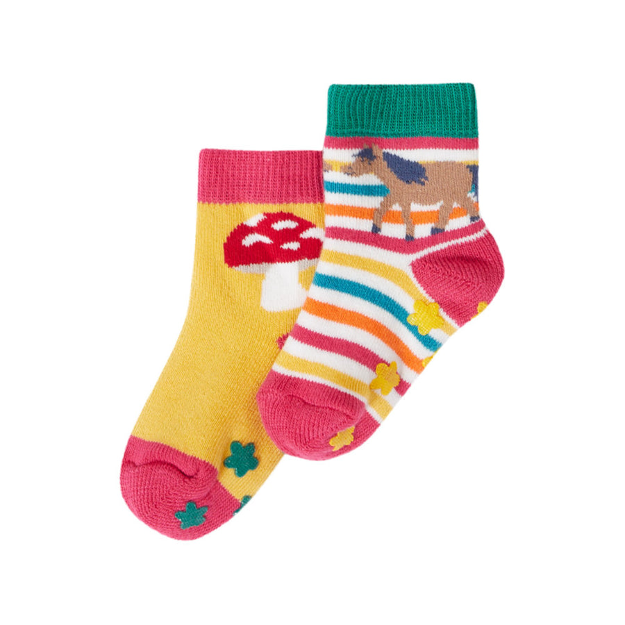 Frugi Grippy Socks 2 Pack - Wild Woods Multipack