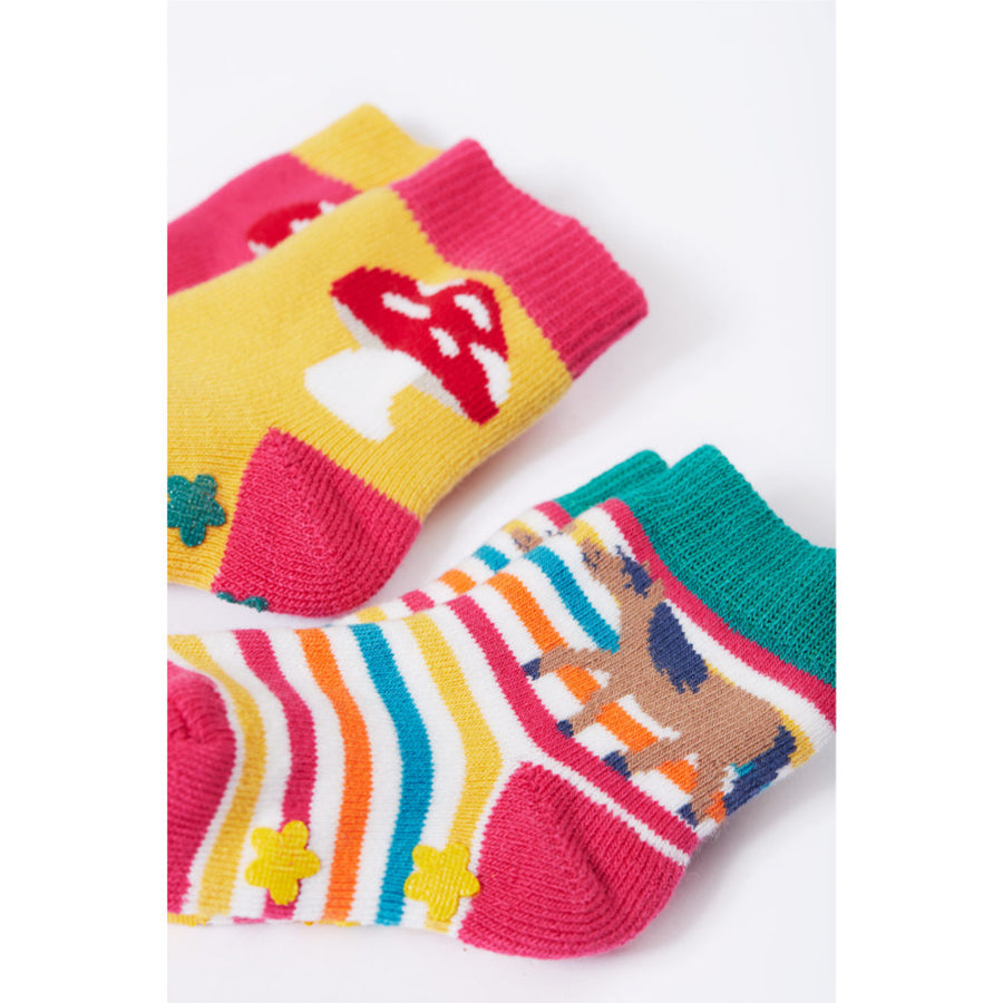 Frugi Grippy Socks 2 Pack - Wild Woods Multipack