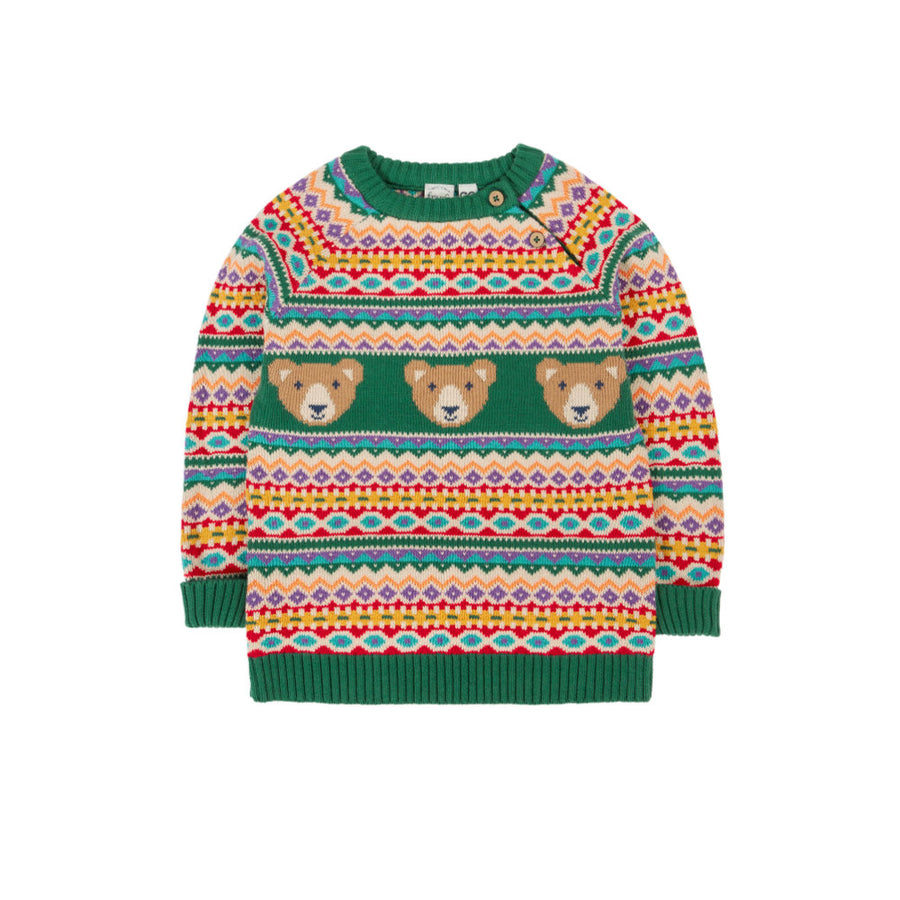 Frugi Fowey Fairisle Knitted Jumper - Bear Fair Isle
