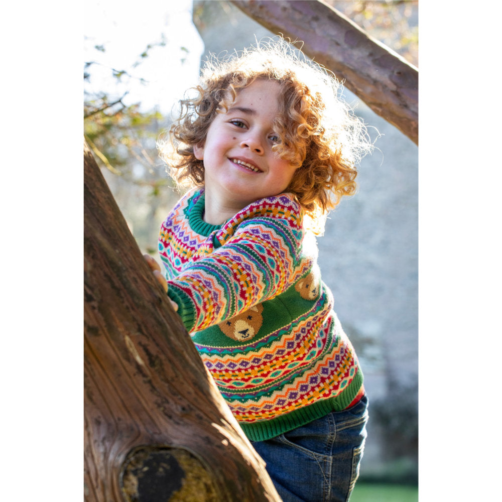 Frugi Fowey Fairisle Knitted Jumper - Bear Fair Isle
