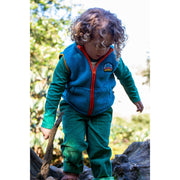 Frugi Bude Borg Gilet - Boat Blue/Mushroom