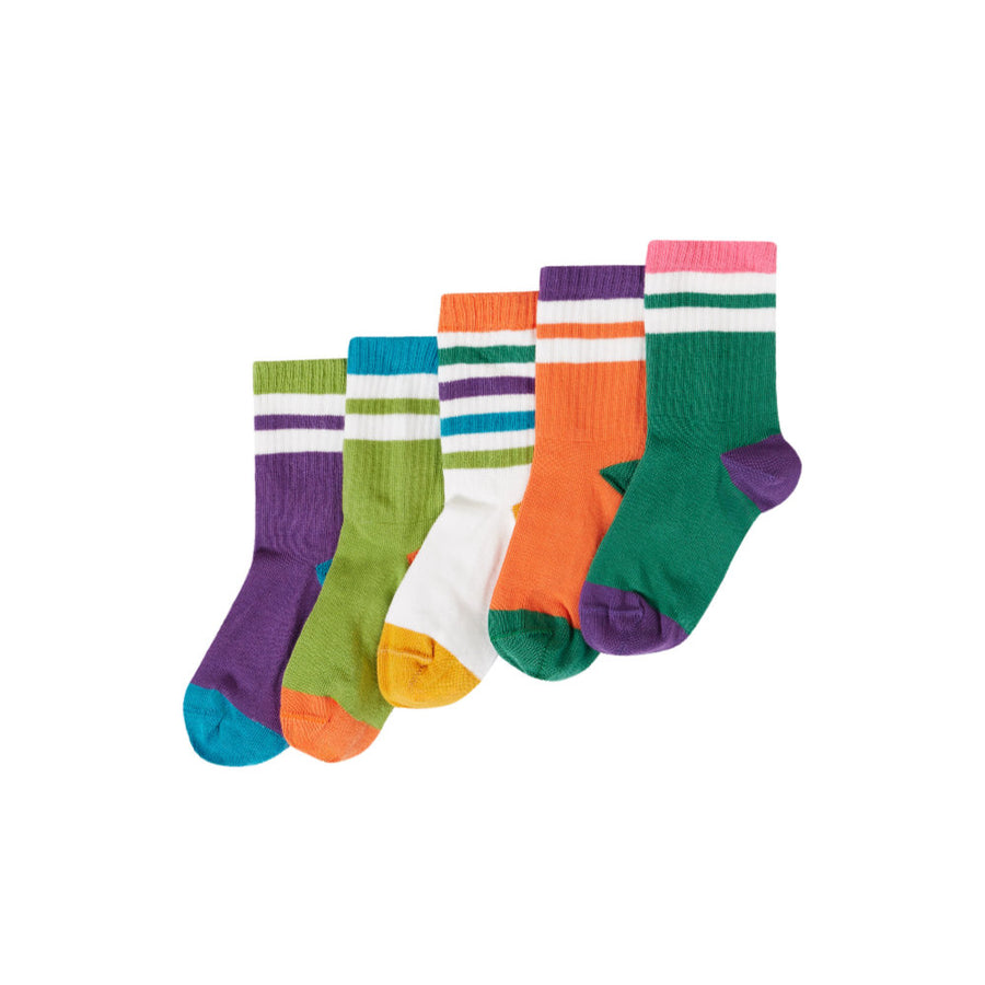 Frugi Reed Rib Socks 5 Pack - Rainbow Multipack