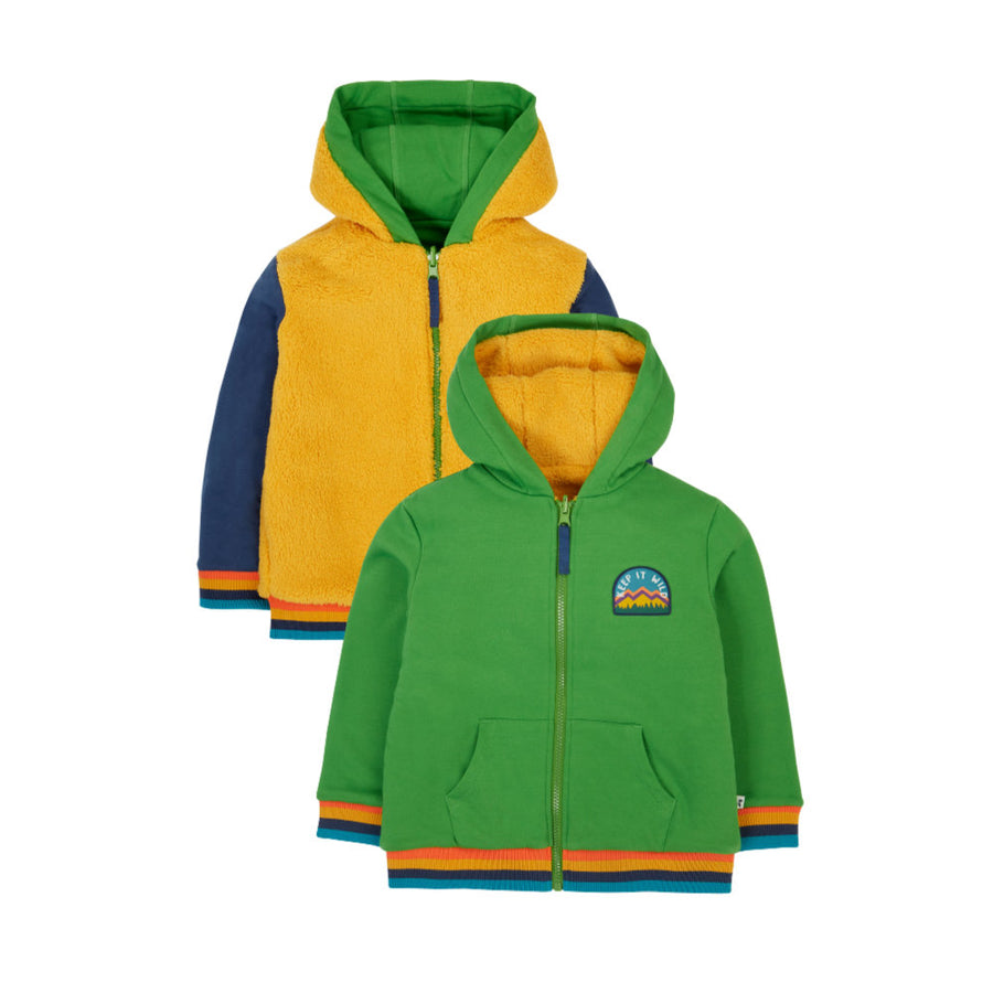 Frugi Helston Reversible Hoodie - Palm/Gold