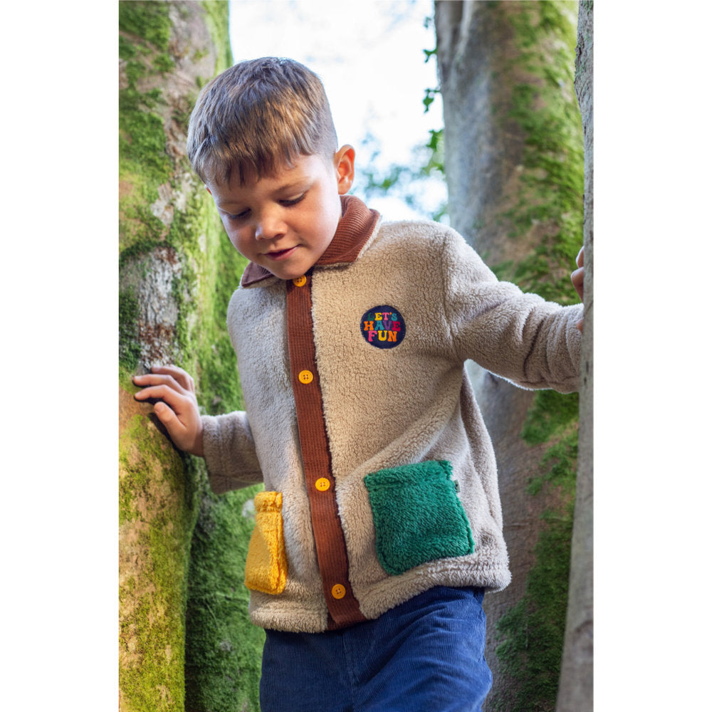 Frugi Snuggly Cord Jacket - Twig/Hotchpotch