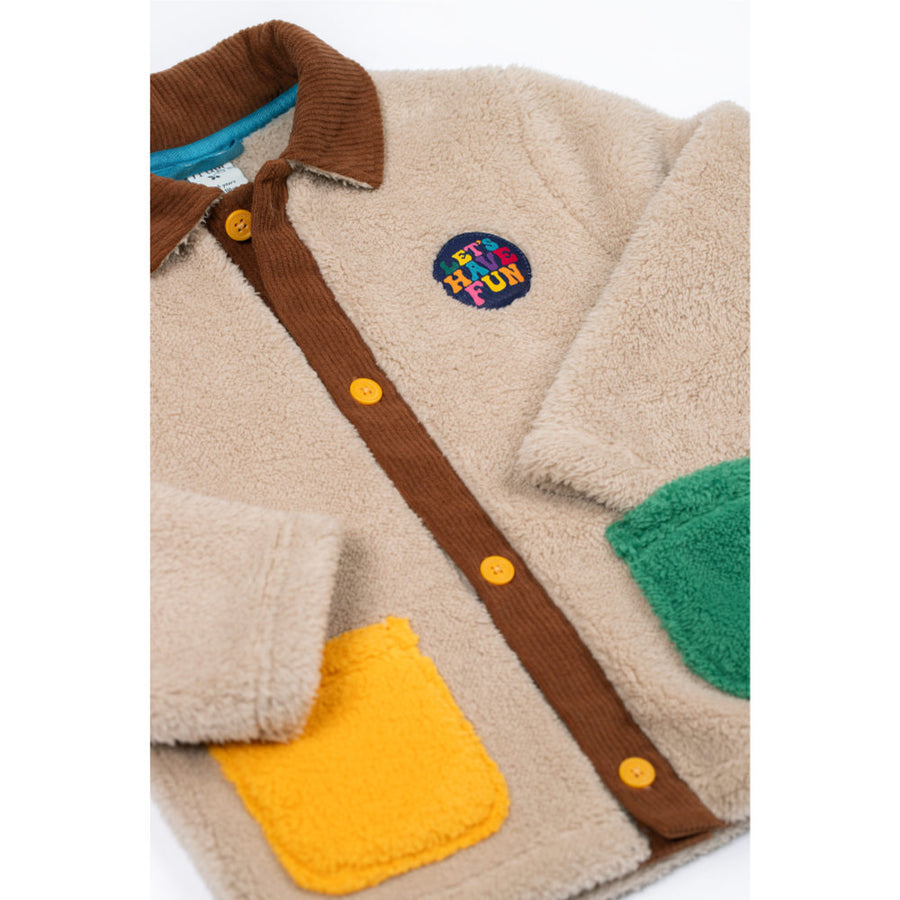 Frugi Snuggly Cord Jacket - Twig/Hotchpotch