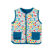 Frugi Wynn Reversible Waistcoat - Boat Blue/Wild Woods