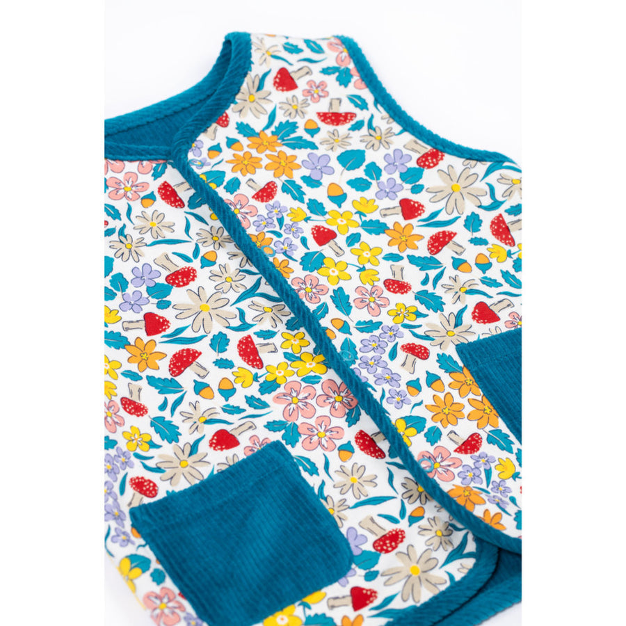 Frugi Wynn Reversible Waistcoat - Boat Blue/Wild Woods