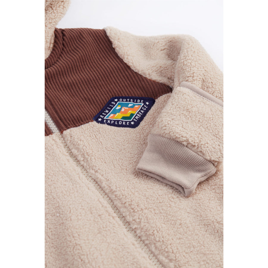 Frugi Cord Ted Snuggle Suit - Twig/Teddy Bear