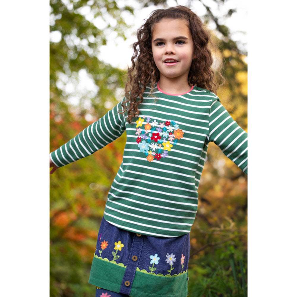 Frugi Cara Cord Skirt - Ink Blue/Flowers