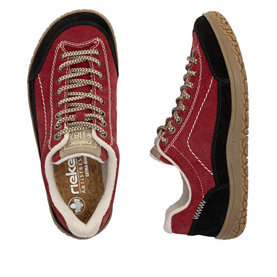 Rieker 52303-35 Red/Black Wide Fit Sneakers