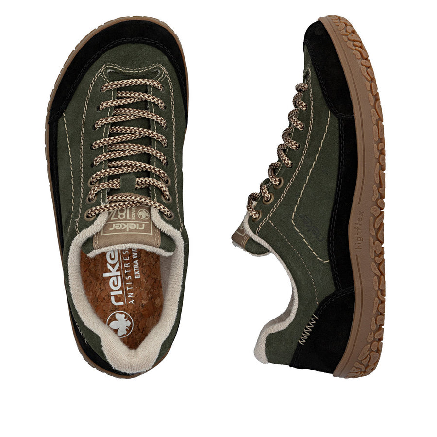 Rieker 52303-54 Khaki/Black Wide Fit Sneakers