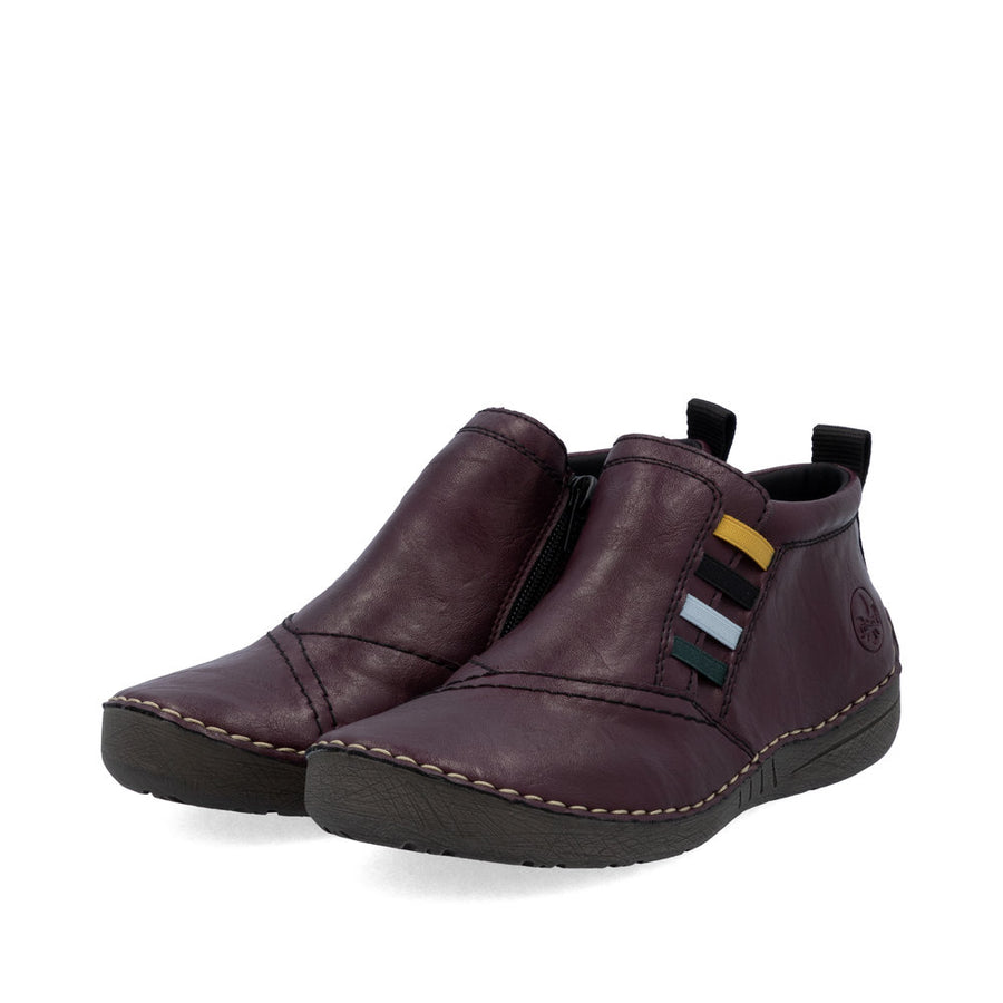Rieker 52584-30 Womens Burgundy Zip Boots