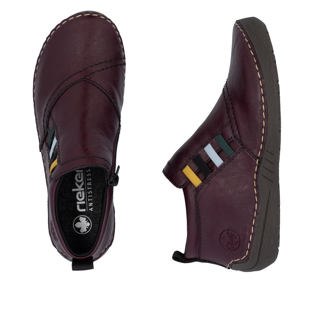 Rieker 52584-30 Womens Burgundy Zip Boots