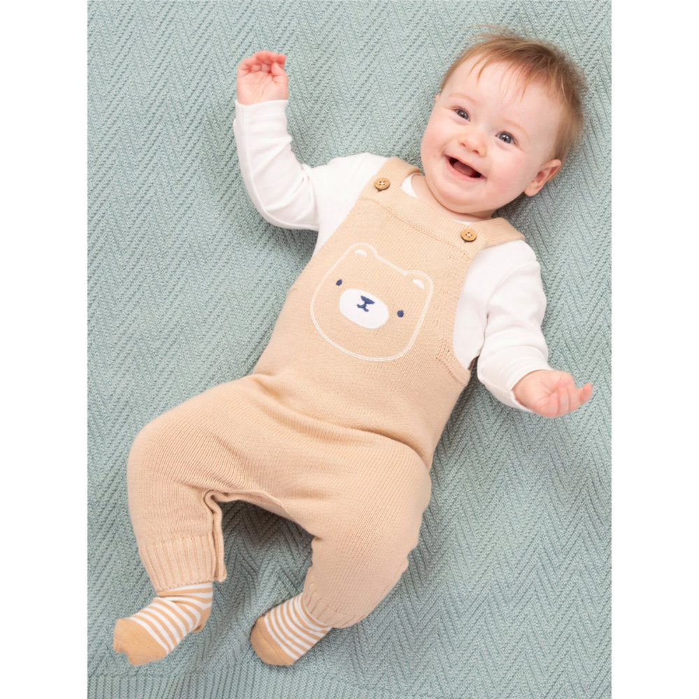 Kite Baby Bear Knit Dungarees Beige (53-8661-BUP)