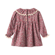 Wheat 5368-215-GOTS Dress L/S Collar Elvira 9773 Grape Flowers