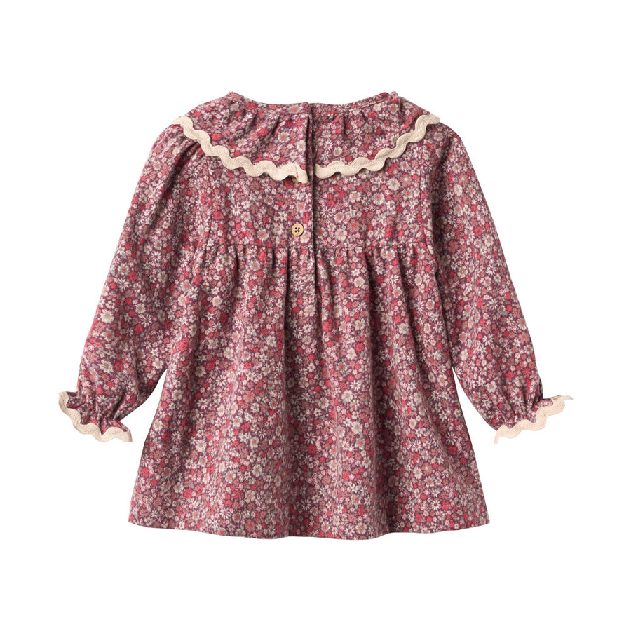 Wheat 5368-215-GOTS Dress L/S Collar Elvira 9773 Grape Flowers