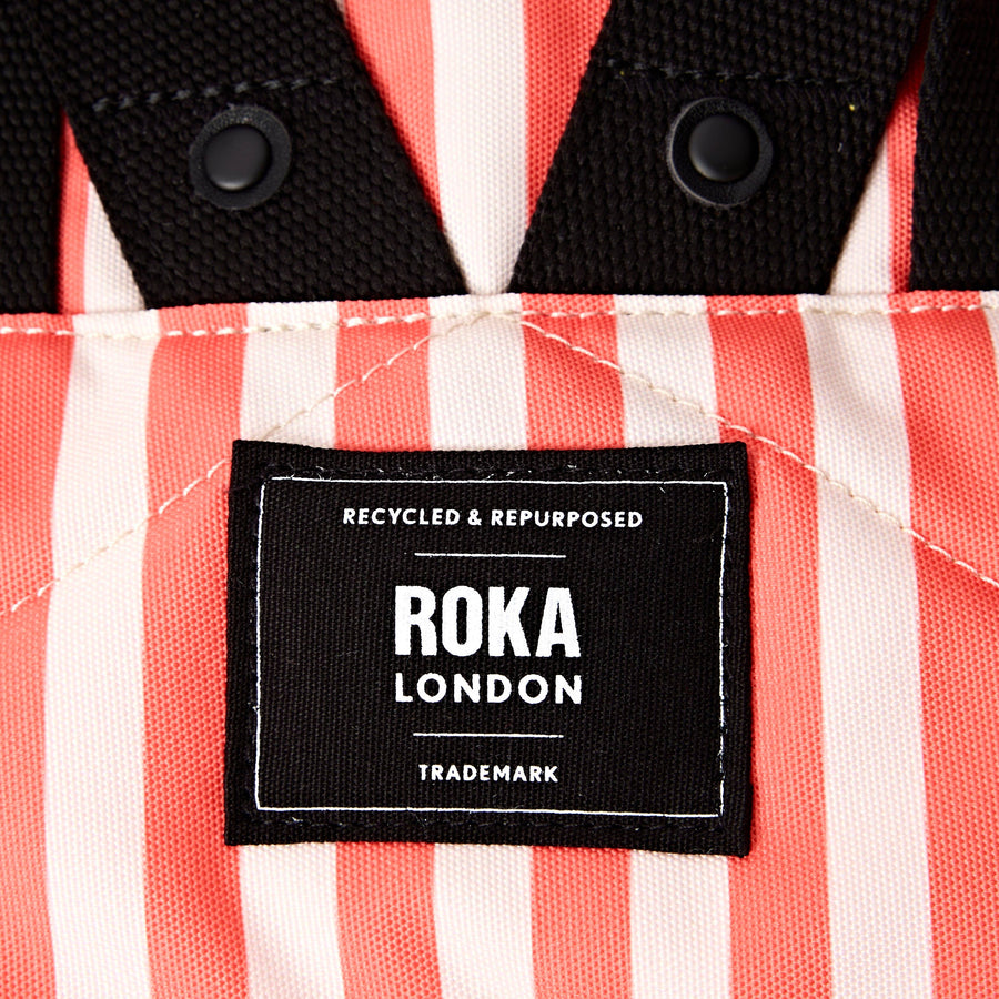 Roka Canfield Backpack in Coral Stripe Canvas
