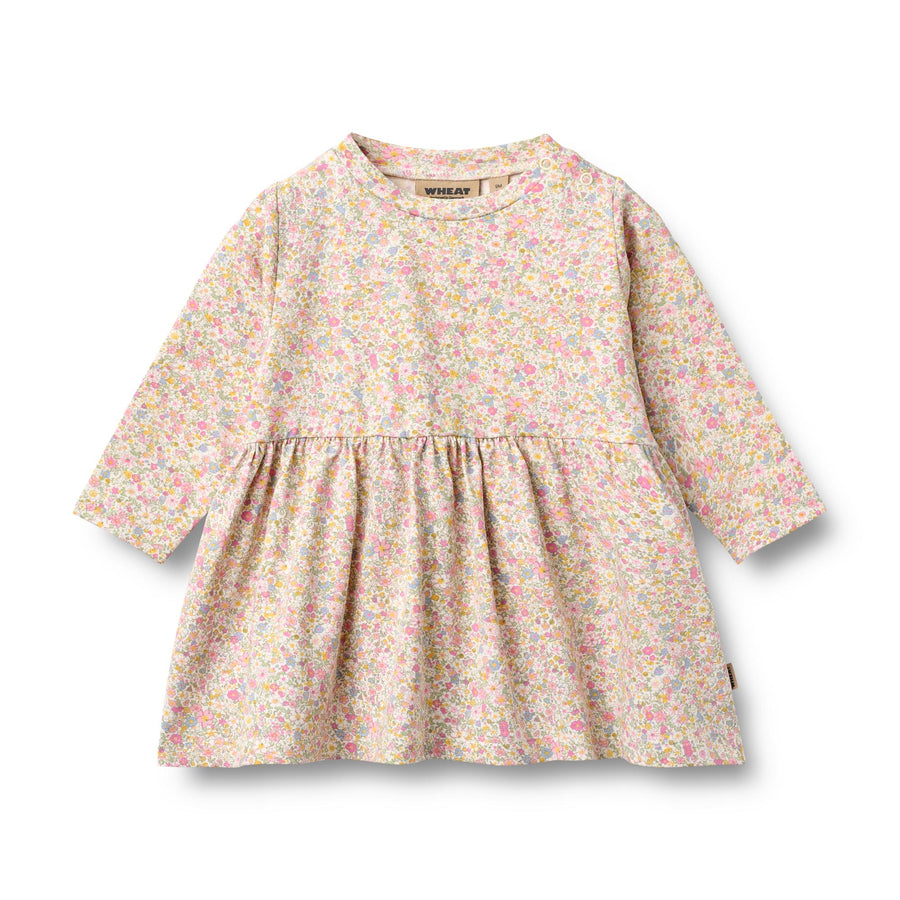 Wheat Jersey Dress L/S Sessa - 5629-180 9637 Blush Flower Meadow