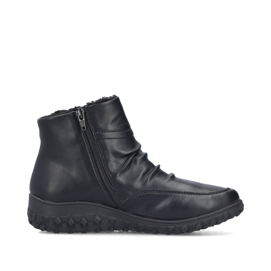 Rieker 59585-01 Womens Wide Fit Warm Lined Black Boots