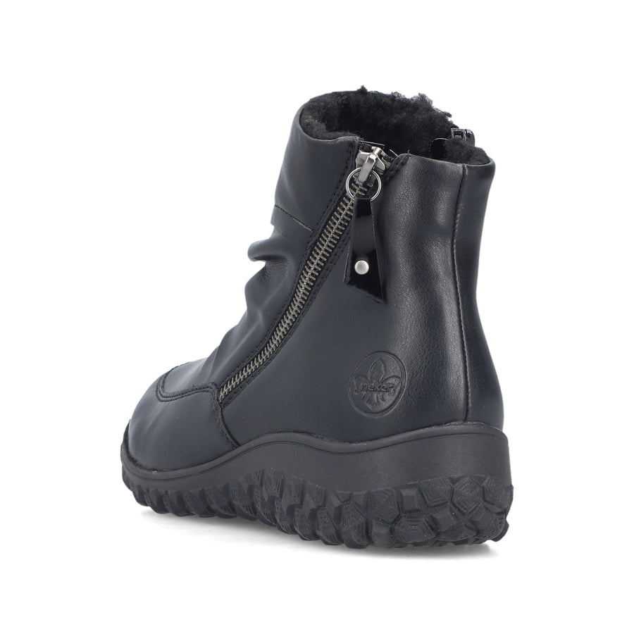 Rieker 59585-01 Womens Wide Fit Warm Lined Black Boots