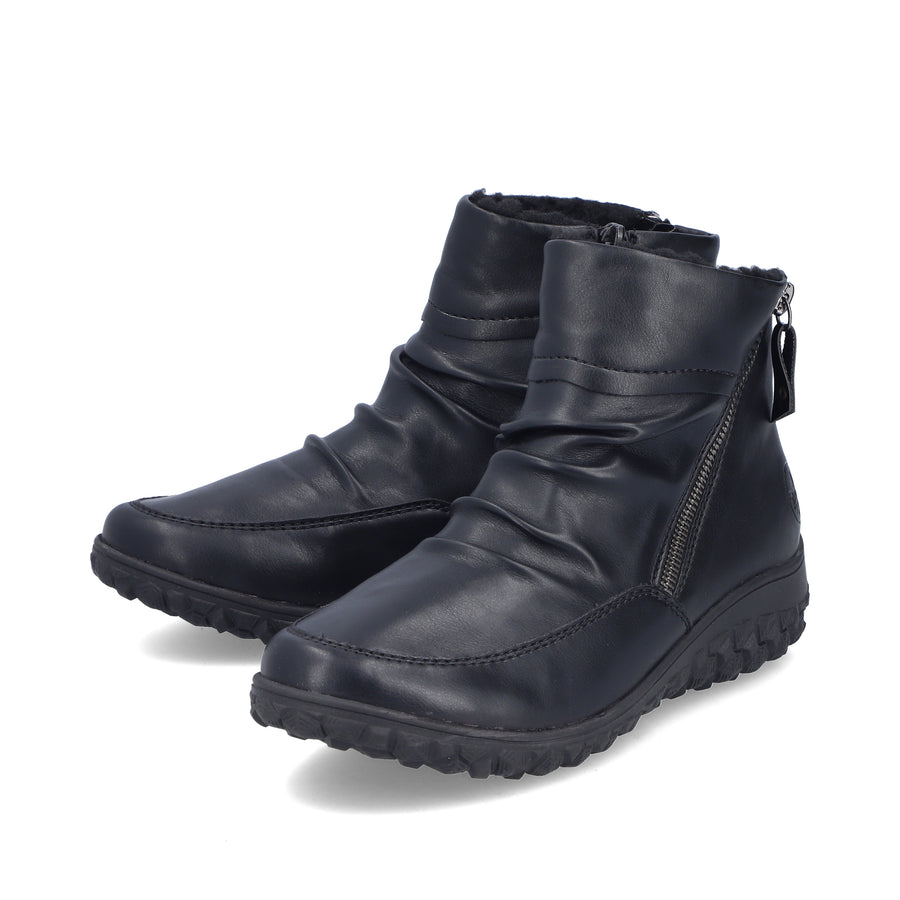 Rieker 59585-01 Womens Wide Fit Warm Lined Black Boots